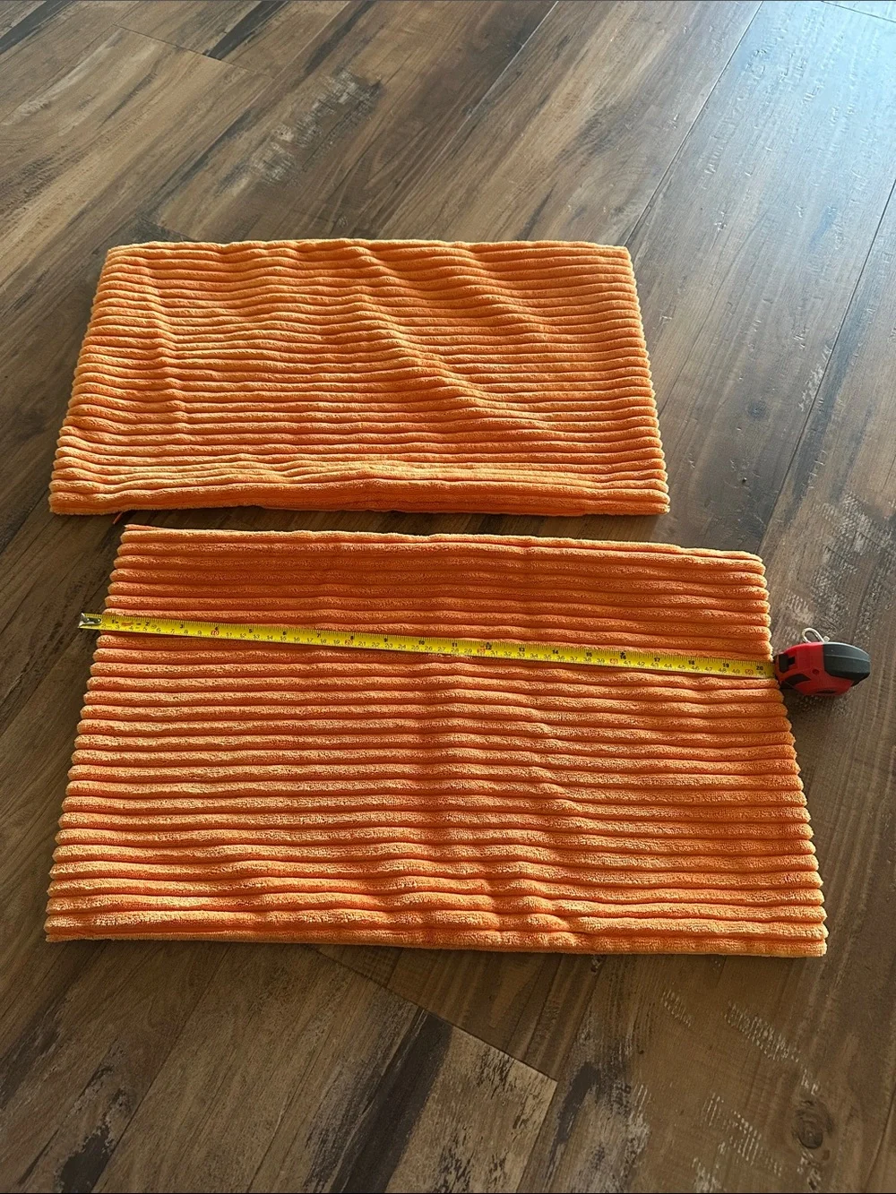Fall Orange Corduroy Throw Pillow set of 2 Covers